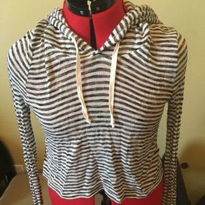 Striped long sleeve cropped hoodie